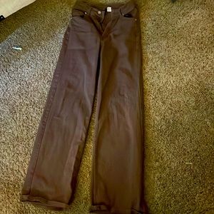 H&M brown straight leg jeans